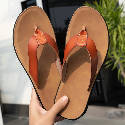 Summer Men Flip Flip Flops Kapciety skórzane światło wygodne plażowe mieszkania w pomieszczenia na zewnątrz męskie flop flip flop chanclas hombre pian