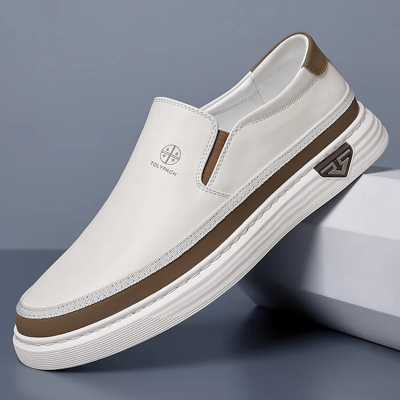 Echte lederen mannen handgemaakte casual schoenen luxemerk 2024 heren Loafers mocassins ademende slip op mannelijke rijschoenen