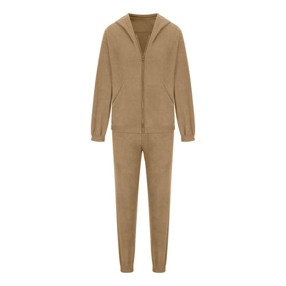 Frjálslegur konur Polar Fleece Hoodie Two Piece Sets Fashi