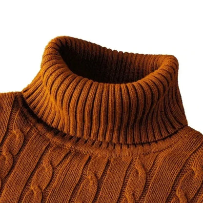 Suéter de cuello alto para hombres sólidos de color sólido