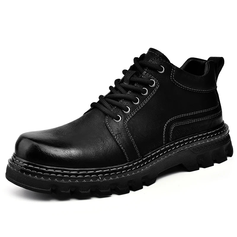 Nowe oryginalne skórzane męskie buty skórzane krowie górne trwałe podesze szorstkie w górę jesienne zimowe buty codzienne rozrywki buty na zewnątrz dla mężczyzny