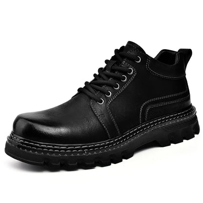 Nowe oryginalne skórzane męskie buty skórzane krowie górne trwałe podesze szorstkie w górę jesienne zimowe buty codzienne rozrywki buty na zewnątrz dla mężczyzny