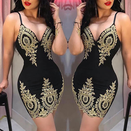 Sexy Sommerparty Halfterkleid ärmelloses schlankes Mini-Kleid mit niedrigem Hals und Halfterrücken