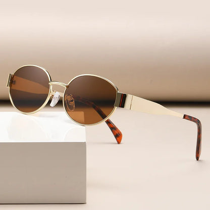 Fashion Oval Sunglasses Women Retro Trend Outdoor Metal Sun Glasses High Quality Classic Men Luxury Brand Eyewear UV400 Goggles