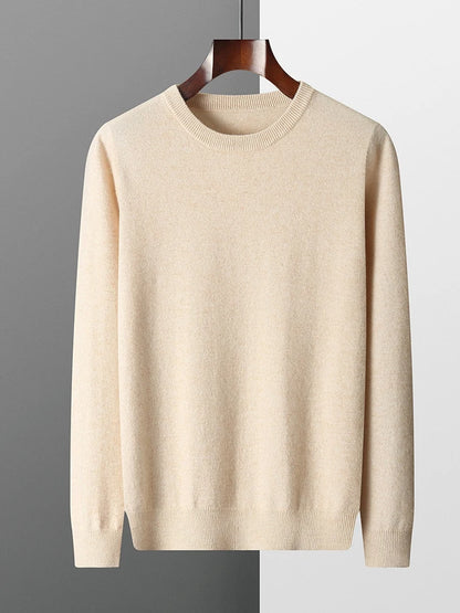 Mvlyflrt 100% puro suéter de lana merino para hombres tops de columna de cuello redondo otoño suéter de color sólido delgado versátil básico