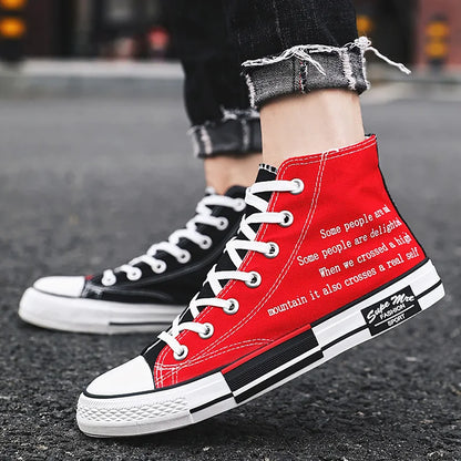 High Top Men's Sport Shoes Summer striga strigaskór hönnuður Tvíhliða espadrilles Vulcan Shoes Lúxus strigaskór