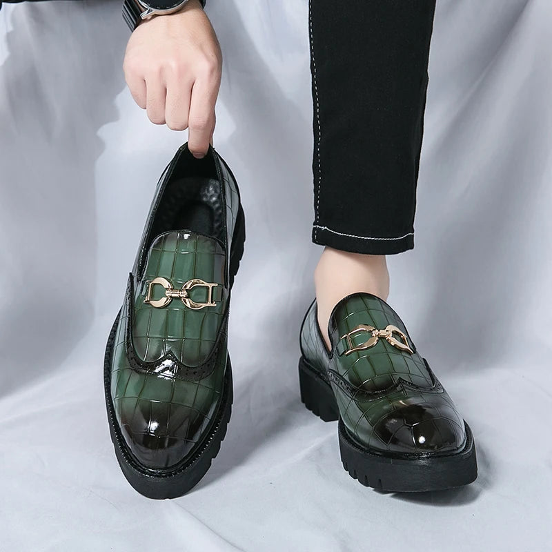 Classic Trends Autumn Outdoor Men's Leather Shoes Platform Oxfords Male Derby Shoes Casual Mens Lace Up Thick Soled Work Shoes