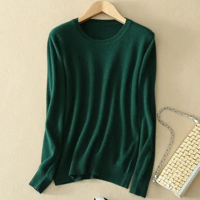 2025 Autumn Winter Sweater Women Long Sleeve O-neck Knit Tops Solid Slim Fit Bottoming Shirt Korean Fashion Pullovers Knitwears