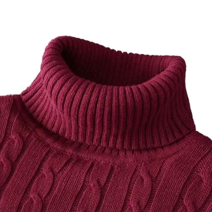 Suéter de cuello alto para hombres sólidos de color sólido
