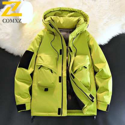 2025 High Quality Men's Winter Jacket Trendy Casual Thickened Graphene Warm Hooded Parka Snow Ski Very Cold Cotton-padded Coat