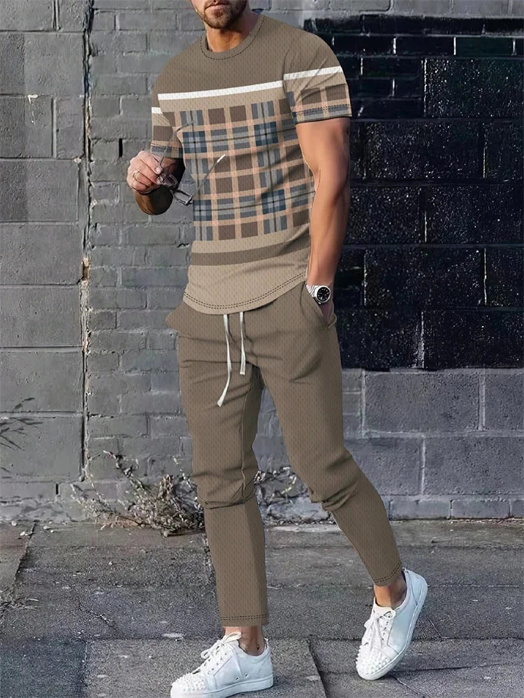 Semplice camicia a maniche corte e pantaloni in tasca con scollo a scoiatura rottata