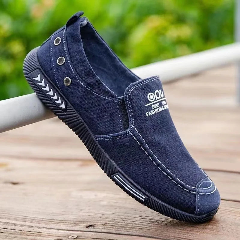 Luxury Designer Men's Canvas Shoes Slip on Casual Shoes Denim Male Loafers Soft Driving Moccasin Outdoor Breathable Men Sneakers