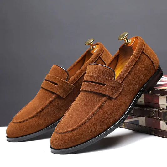Fashion heren casual schoenen suède echt lederen heren slip-on licht comfortabel rijtjes mocassins mannen feestje bruiloft flat