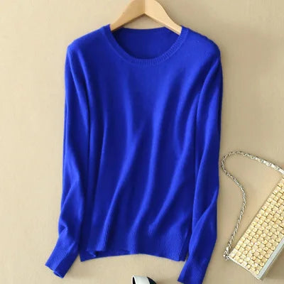 2025 Autumn Winter Sweater Women Long Sleeve O-neck Knit Tops Solid Slim Fit Bottoming Shirt Korean Fashion Pullovers Knitwears