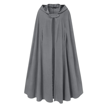 Women Long Cape Cloak Stylish Hooded Wool Blend Cloak Coat Ladies Autumn Hoodies Poncho Warm Cosplay Jackets Outwear Windbreaker