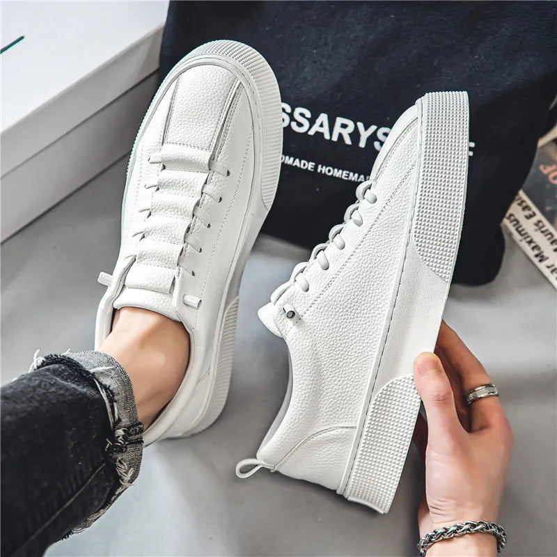 Spring New Men Shoes Fashion Lace-up Men Sneakers Designer Leather Casual Shoes comfortable Outdoor Men Running Shoes Tenis 2025