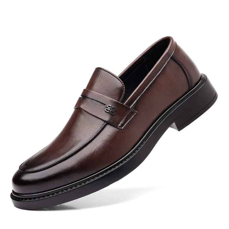 Buty męskie Wysokiej jakości moda męskie buty biznesowe włoskie ręcznie robione buty oryginalne skórzane mokasyny ślizganie się