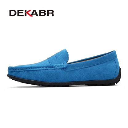 Dekabr Brand Fashion Summer Style Soft Loafers ægte læder høj kvalitet fladt afslappet sko åndbare mænd lejligheder køresko