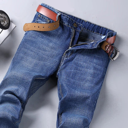 2-delt sæt Whinlee Black and Blue Business Elite Jeans, Summer Micro Elastic Sightleg Multicraft Højkvalitets denimbukser