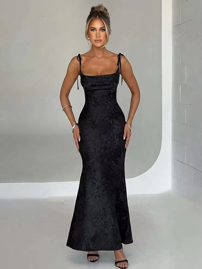 Townlike Jacquard Waist Wrap A-line Dress Women Mini 2024 Spring Summer Dress Elegant Bow Backless Sexy Party Dresses