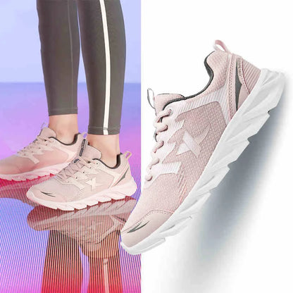 Xtep Running Shoes Non-Slip Soft Women's Sports Shoes Leather Upper Shock Absorption Female Sneakers For Women 879318110073