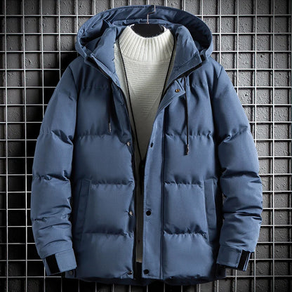 Langhylse Solid Warm Parkas Cardigan Outdoor Men Autumn Winter Jacket Waterproof Hoodie Outerwear Fashion Sportswear Coat Tops