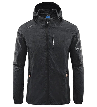 Summer Outdoor Szybki suchy słońce cienki kurtka Mężczyźni wędkarski Rybołówstwo z kapturem sportowy sport Ultra lekkie płaszcze