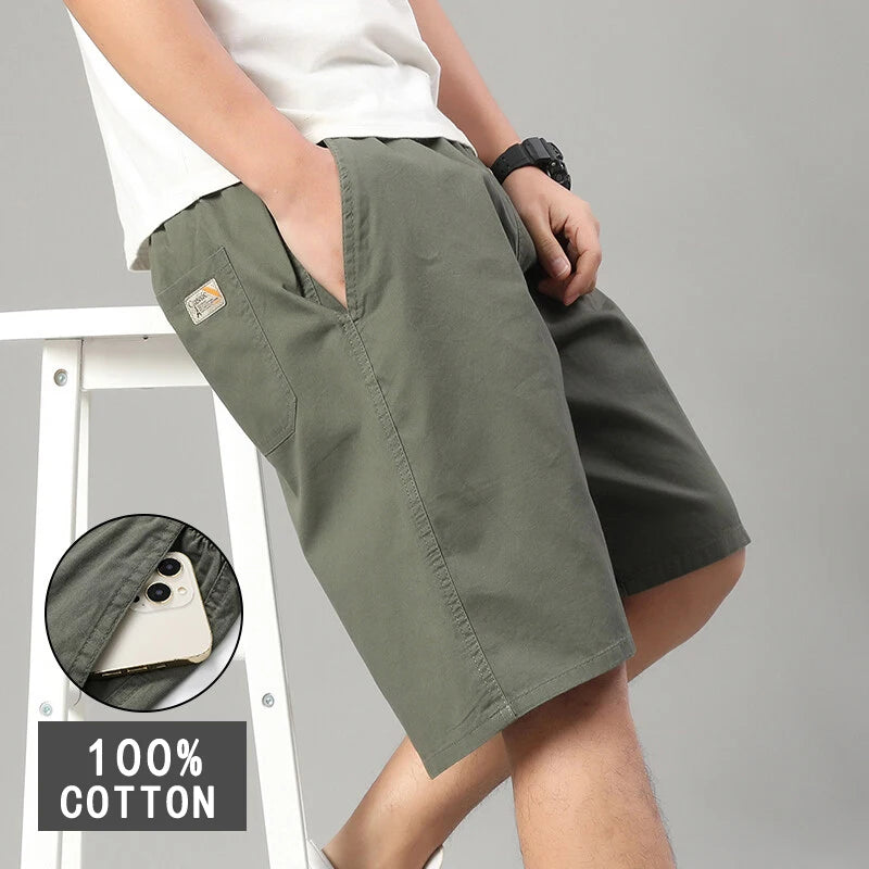 Plus Size Men's 100% Cotton Casual Shorts Light Weight Sports Shorts Quick Drying Relaxed Fit Running Shorts Fitness