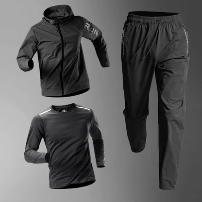 Costum sportiv de primăvară pentru bărbați alergare de fitness de fitness de dimineață alergare în aer liber sport rapid uscare rapidă pentru ciclism, haine pentru jacheta de antrenament pentru ciclism