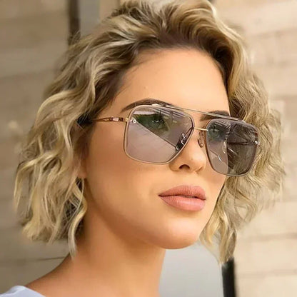2025 Fashion Square Design Luxury Gafass Sun Men Women Flight Seven Rock Mach Mach Sex Style Gradiente Gafas de sol de piloto Oculos de Sol