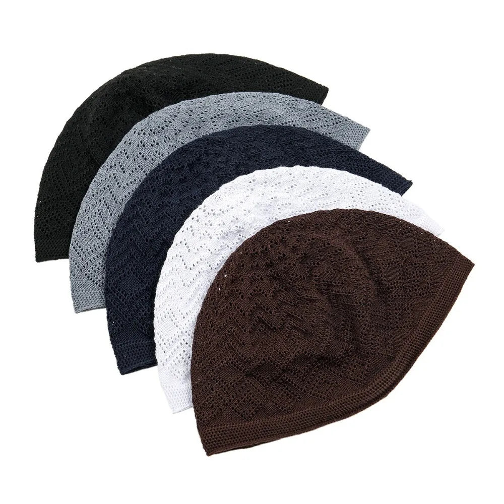 Muslimska män bön hattar unisex vinter varm stickad mössa mössa islam judiska indiska mössor musulman arabiska mäns kippah homme hatt