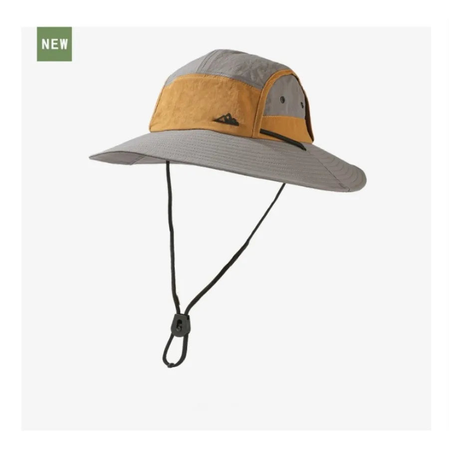 Big Brim Color Blocking Outdoor Sunscreen Mountaineering Cap  Waterproof Fisherman's Hat Men's Riding UV Sun Hat Camping
