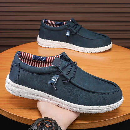 Mænds slip-on afslappet loafers lette komfortable lærredsko stræk loafer non slip åndbare bådsko til mænd