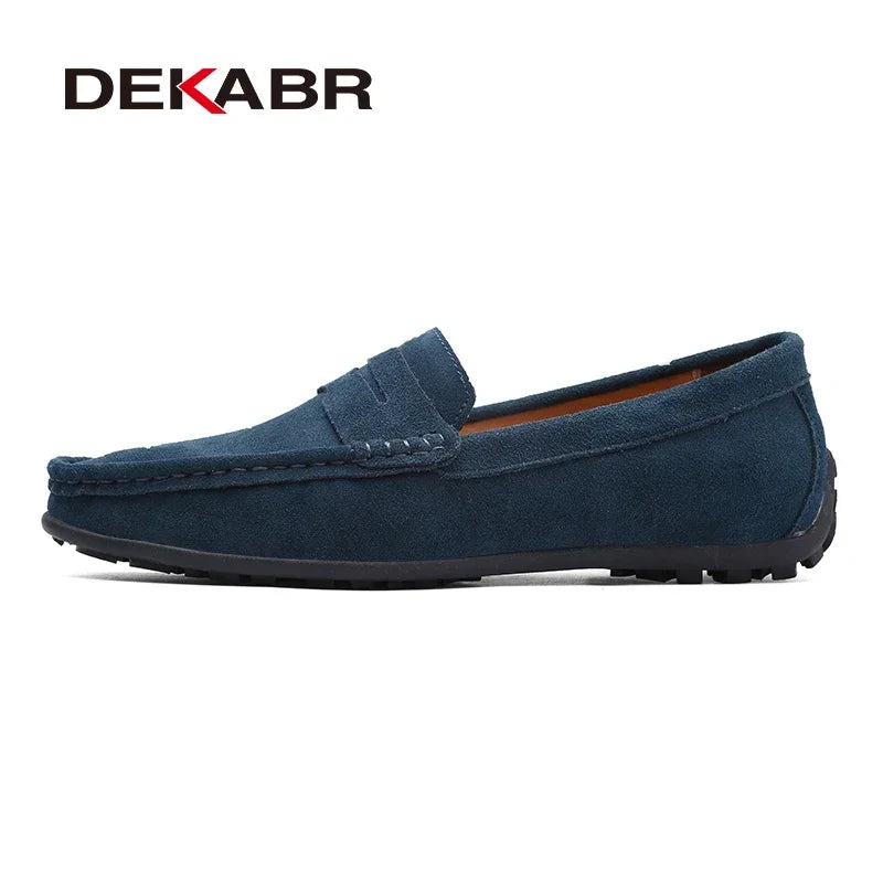 Dekabr Brand Fashion Summer Style Soft Loafers ægte læder høj kvalitet fladt afslappet sko åndbare mænd lejligheder køresko