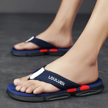 Hágæða tísku karlar flip flops sumarströnd flip flops menn frjálslegur andar andstæðingur strandskírur karlar sumar úti