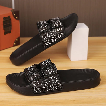 Shoes Men Sandals Slippers Sneaker Leather Men's Sneakers Summer Beach Shoes Sandals For Male Large Size Black Casual Sandals
