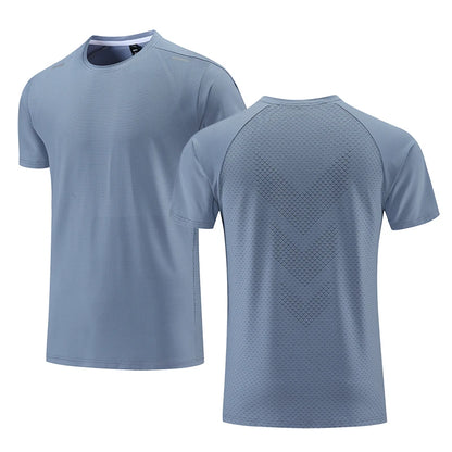 Snelle droge mannen Running T-shirt Fitness Sports Top Gym Training Shirt Ademend joggen Casual Sportswear