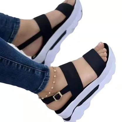 Sandalias de cuñas para mujeres Summer Nuevo mujer zapatos de plataforma baja Sandalias zapatos de moda de tacón