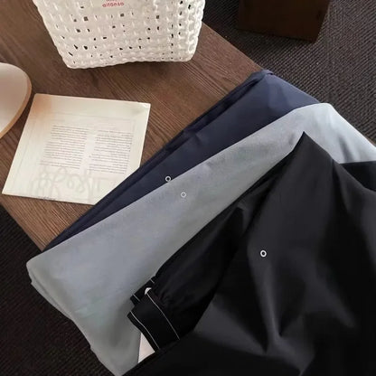 High Waist Elastic American Style Casual Sports Pants 2025 New Solid Color Fashion High Street Summer Straight Trousers