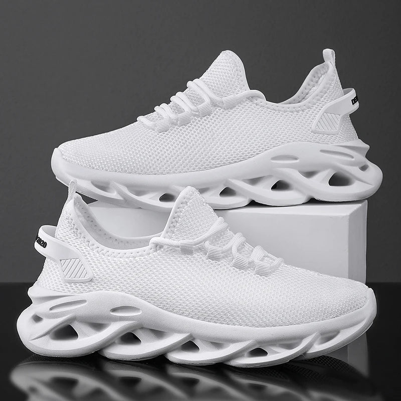 Hombres zapatos deportivos casuales zapatillas transpirables livianas calzado de malla de malla al aire libre