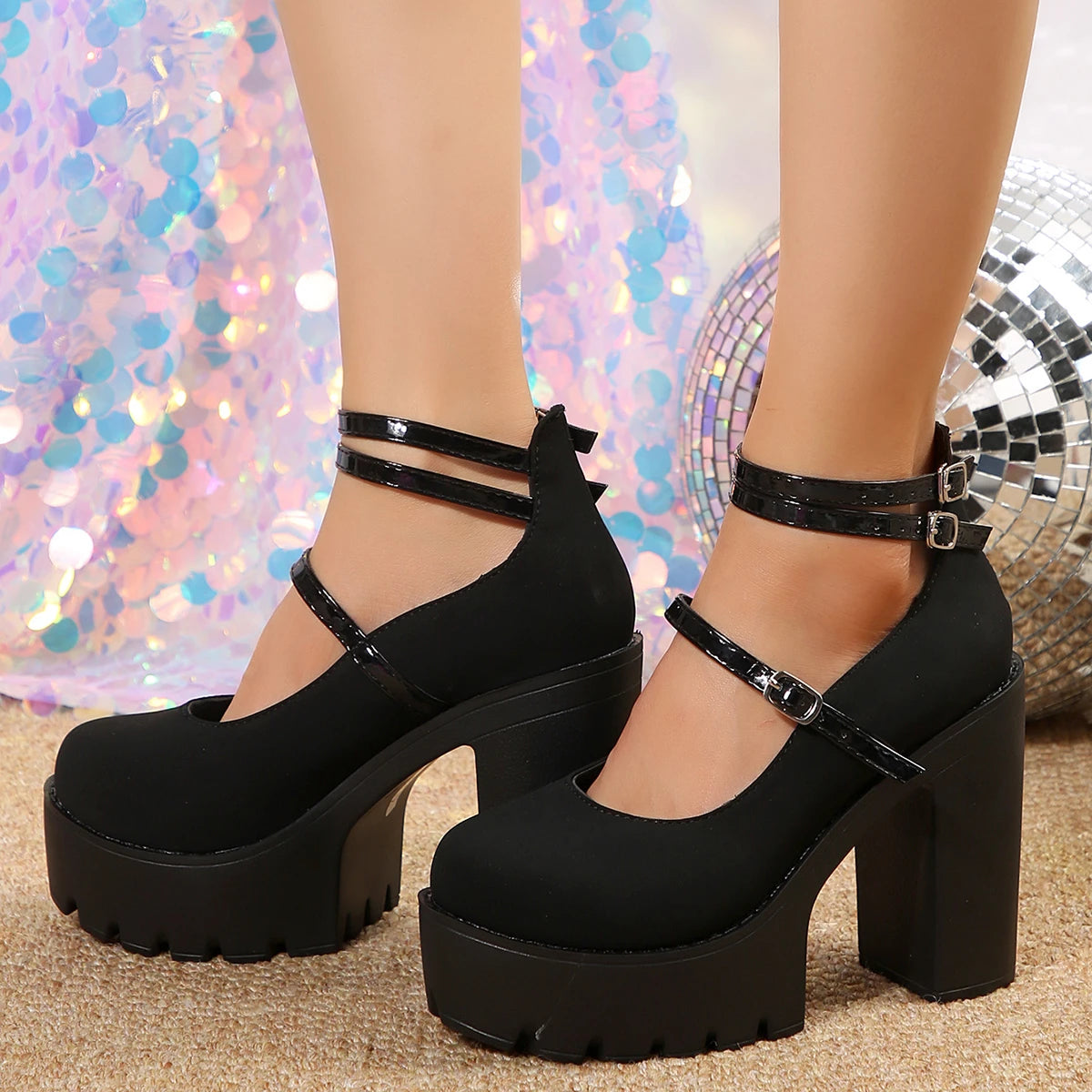 Saltos altos women mary janes janes woman plataforma sandálias femininas vestido novo vestido lolita sapatos grossos bombas zapatos mujer