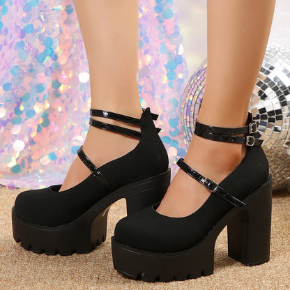 Saltos altos women mary janes janes woman plataforma sandálias femininas vestido novo vestido lolita sapatos grossos bombas zapatos mujer