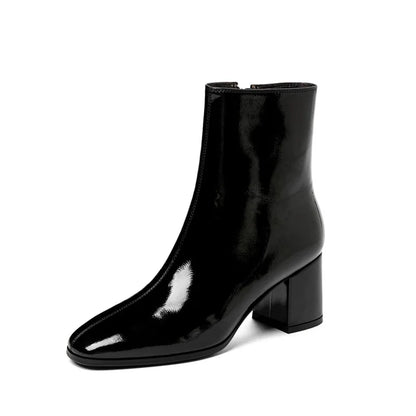 2024 Side Zipper White Ankle Boots for Women Stretch Middle Heel Large Size Short Boot Fashion Pointed Shoes