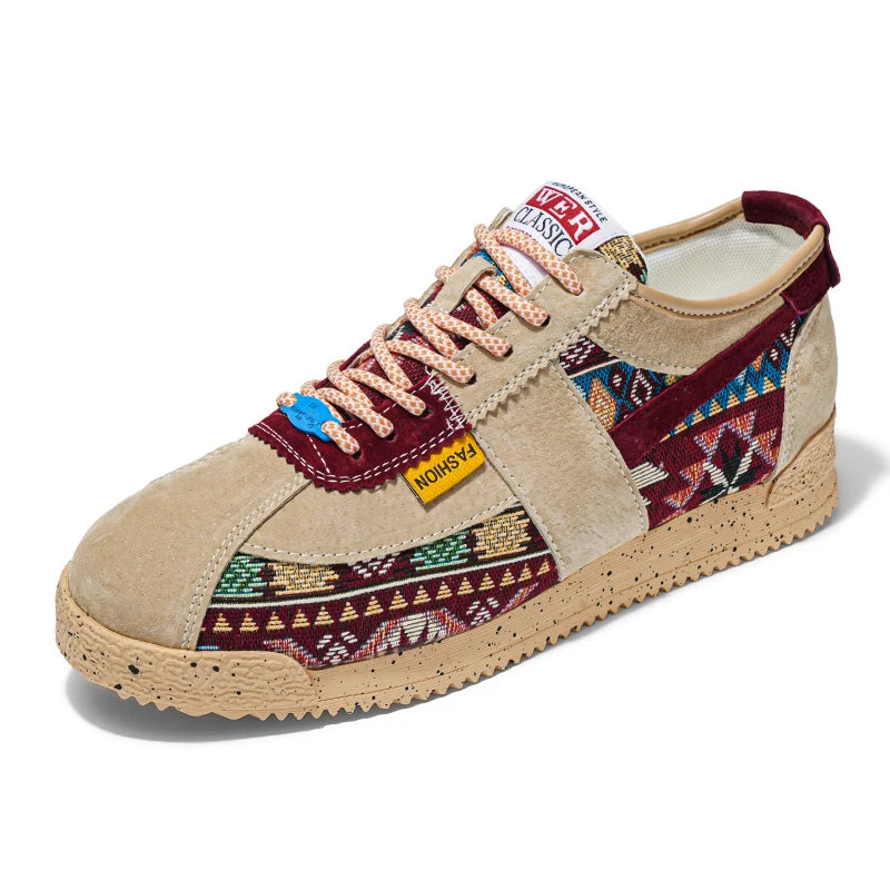 Þróa nýja menn þjóðernisstíl flata skó fatahönnuð prentari sneaker karlar frjálslegur skór andar lágu strigaskór maður zapatos hombre