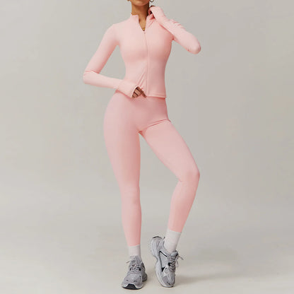 Yoga Set Gym Clothes Sportswear Yoga Suits For Women Fitness Long Sleeved Jacket Tracksuits Sports Bra Gym Set Seamless Leggings