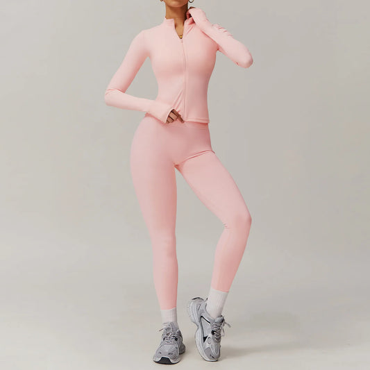 Yoga Set Gym Clothes Sportswear Yoga Suits For Women Fitness Long Sleeved Jacket Tracksuits Sports Bra Gym Set Seamless Leggings