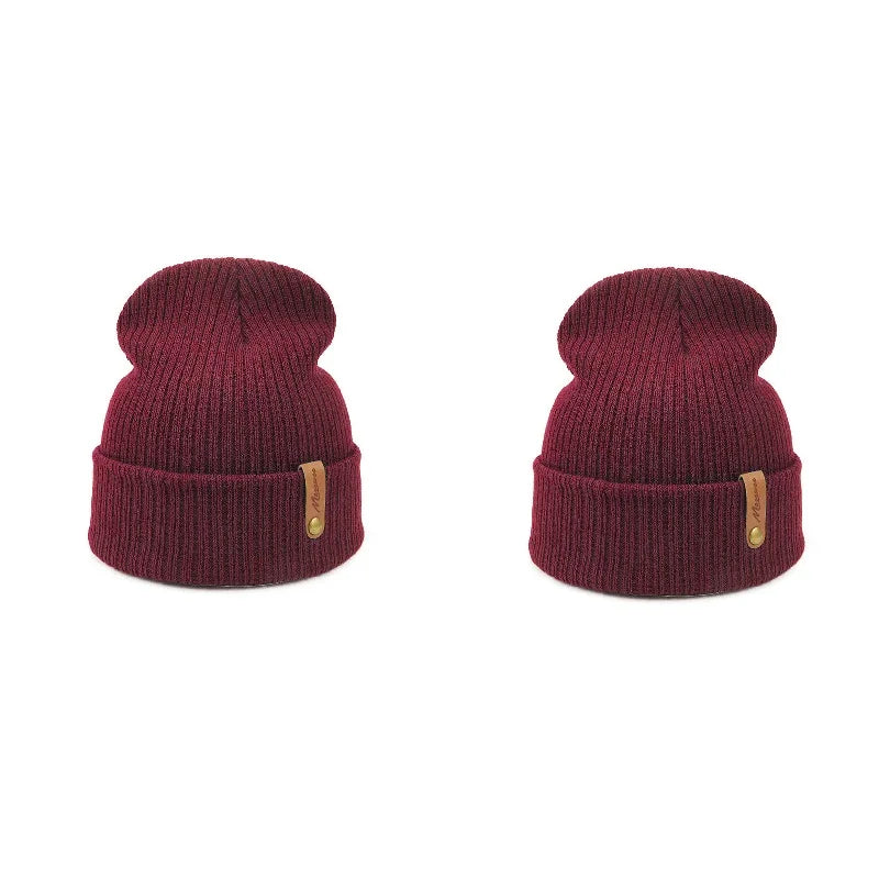 Brand Oohmy Knitted Hats for Men Women, Skullies Caps, Warmer Bonnet, Casual Cap, Monochromatic, Male and Female, Winter, 2024