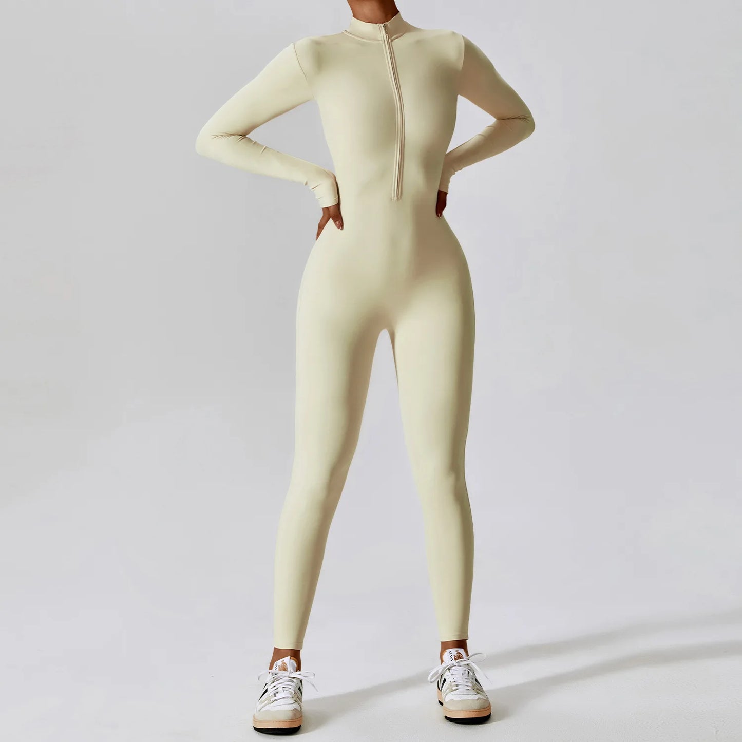 Žene joga kombinezon Fitness Sportsko odijelo Zipper Elastic jednodijelni bodi u teretani teretana s dugim rukavima trčanje push up trening Sportska odjeća