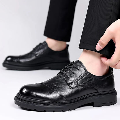 High Quality Men Genuine Leather Shoes Versatile Men's Casual Shoes Fashion Brand Man Oxford Shoes Lace Up Formal Dress Footwear