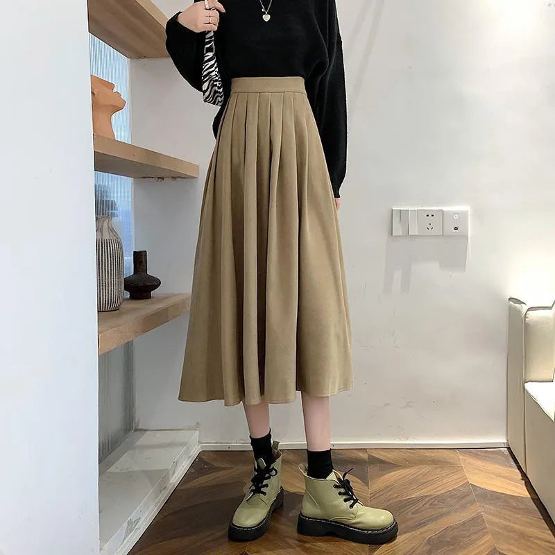 Lucyever Vintage Brown High mitti Pleated Pil